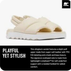 NWT Sorel Cream Sandals with Chunky Platform Sole